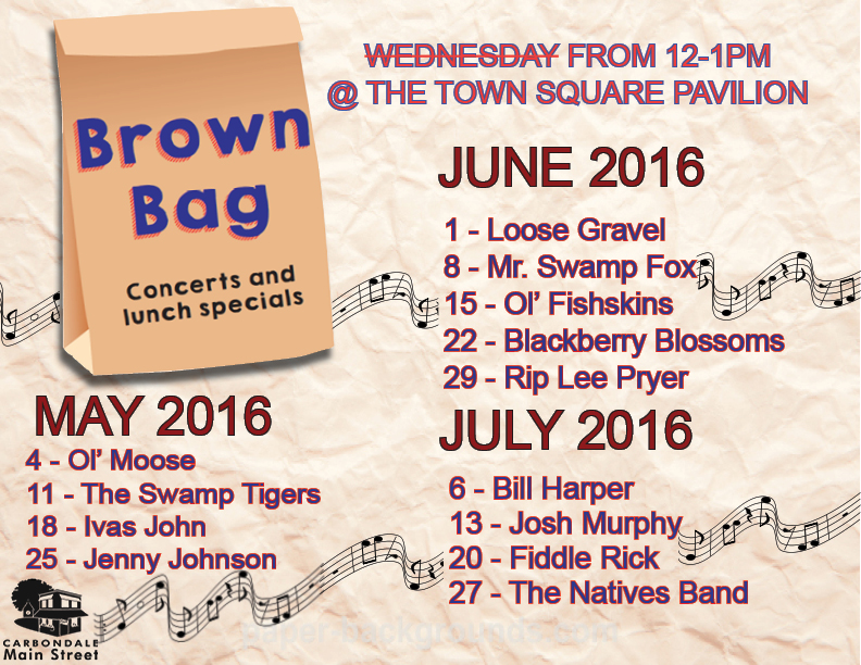 6-21-2016 Brown Bah Concert Flyer Design | Carbondale Main Street